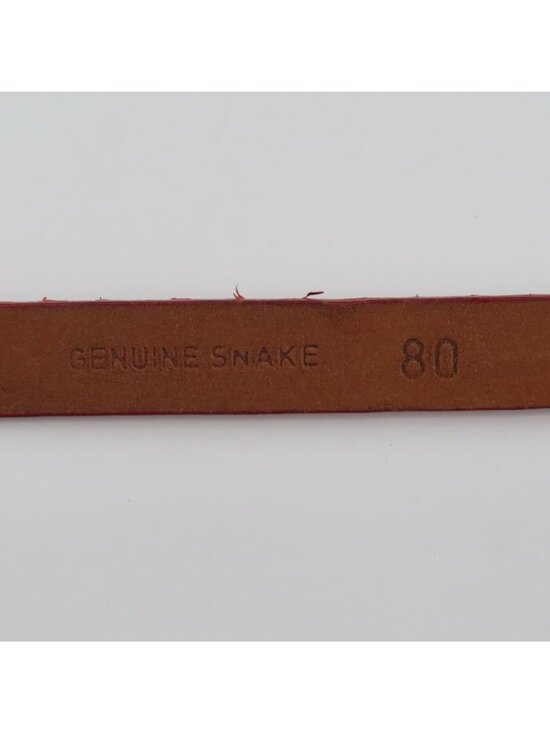 Claudio Orciani Women 80cm Red Genuine Snake Skin Rhinestone Buckle Skinny Belt main image 2